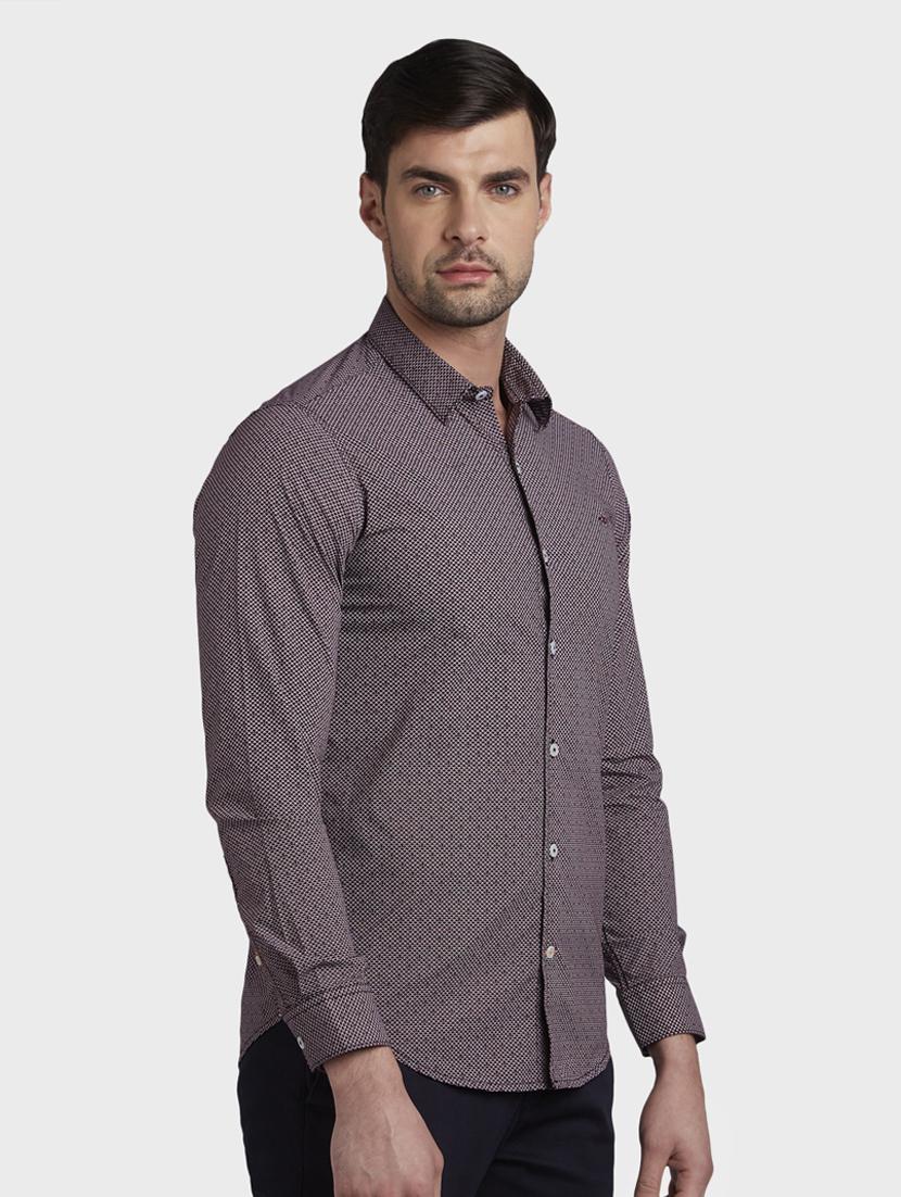 maroon printed casual shirt - 17823024 -  Standard Image - 1