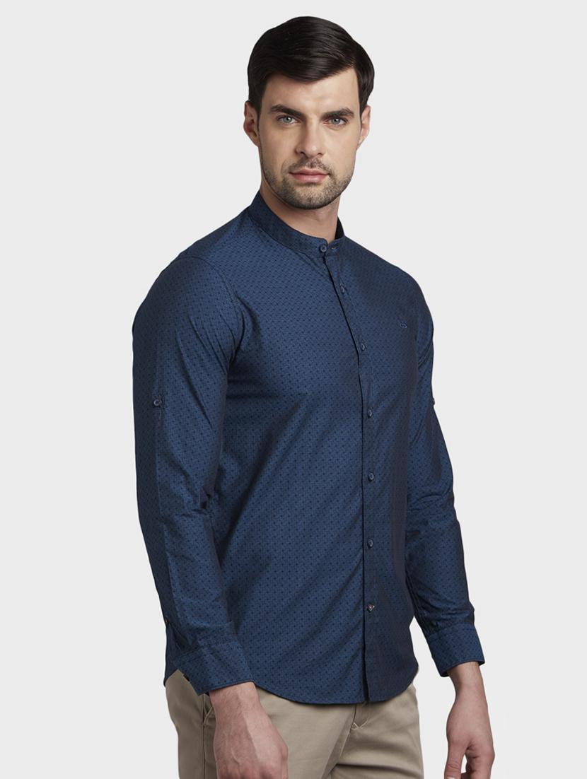 teal printed casual shirt - 17823025 - Standard Image - 1