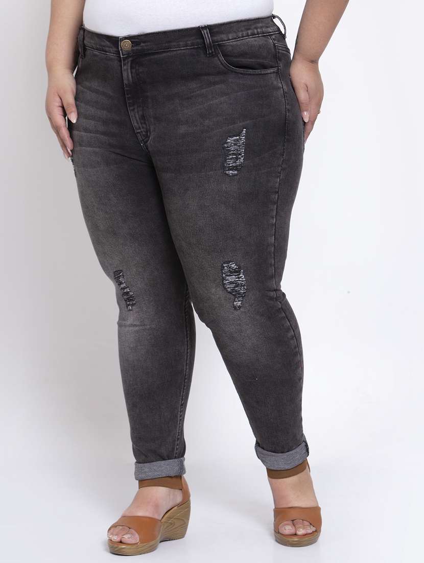 women's distress slim fit jeans - 17823494 -  Standard Image - 1