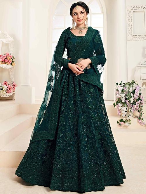 semi-stitched tonal embroidered lehenga choli with dupatta  - 17823547 -  Standard Image - 0
