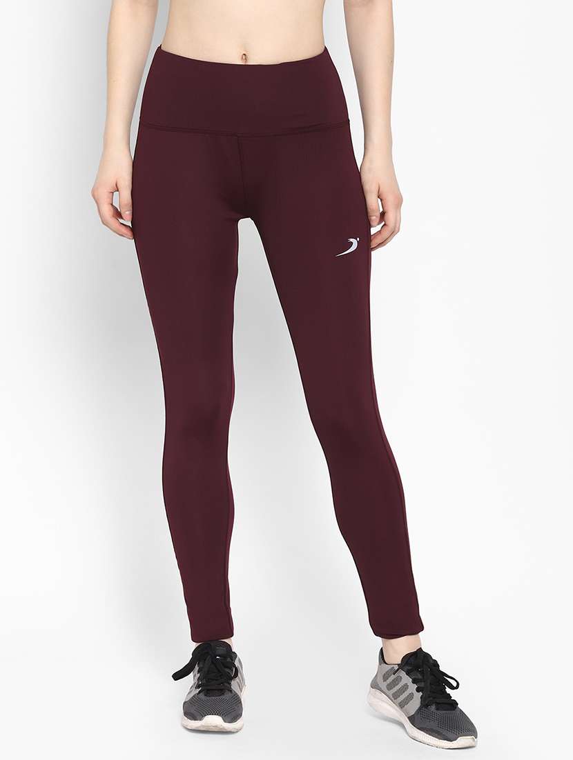 high rise solid track pant