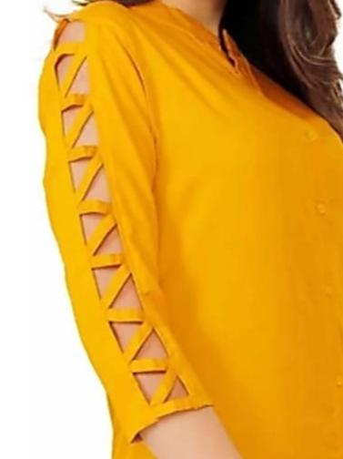 yellow khadicotton top - 17824736 - Standard Image - 1