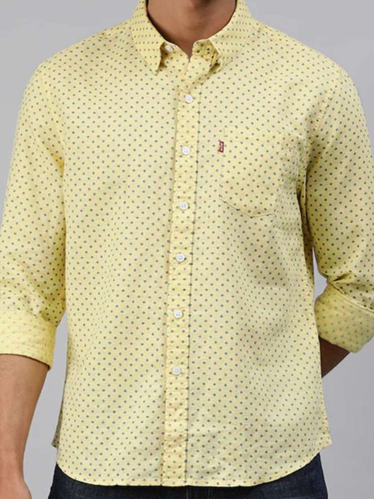 yellow cotton casual shirt - 17826116 - Standard Image - 1