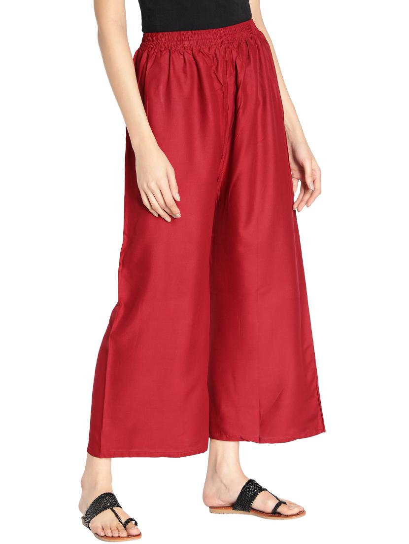 mid rise solid palazzo - 17826888 - Standard Image - 1