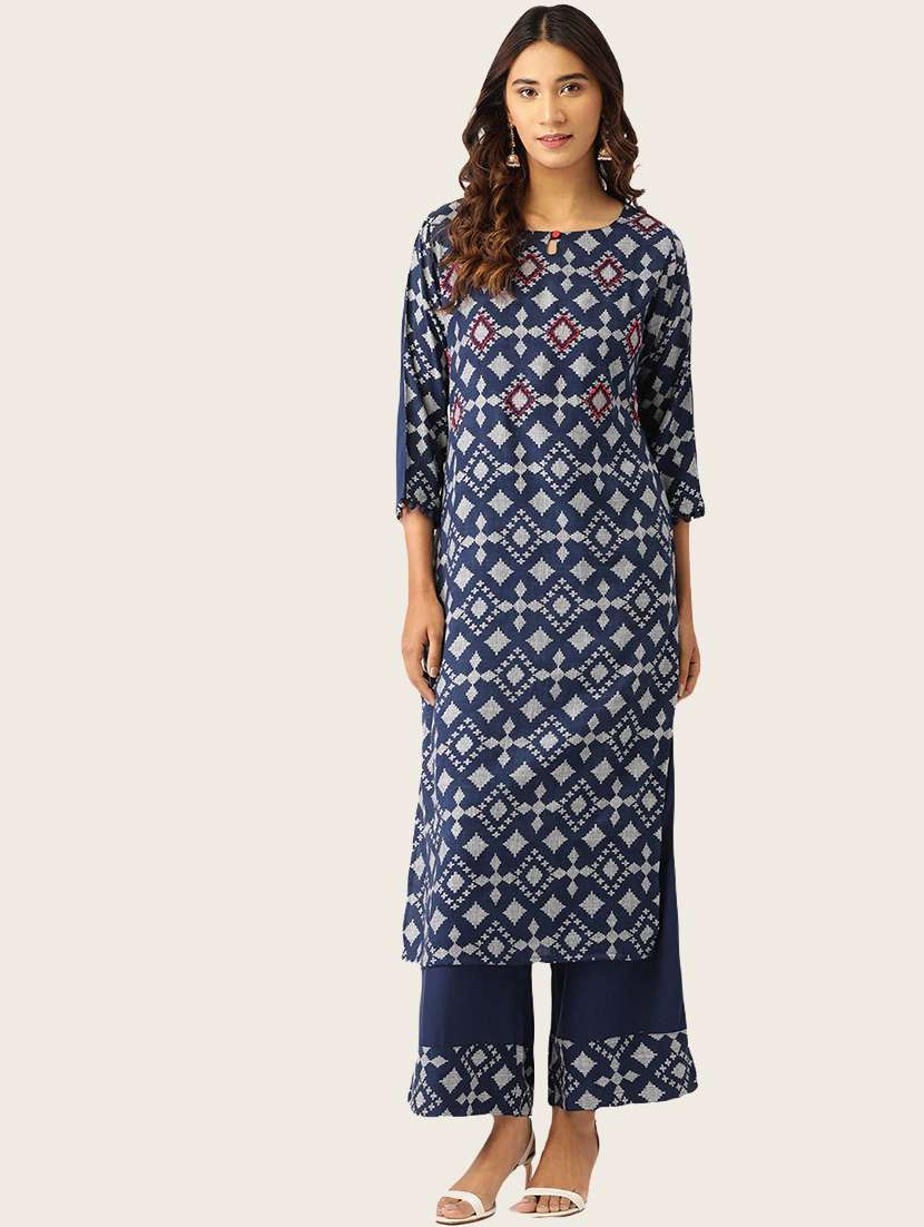 self design kurta palazzo set