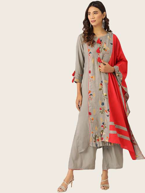 printed kurta palazzo set - 17827294 -  Standard Image - 0