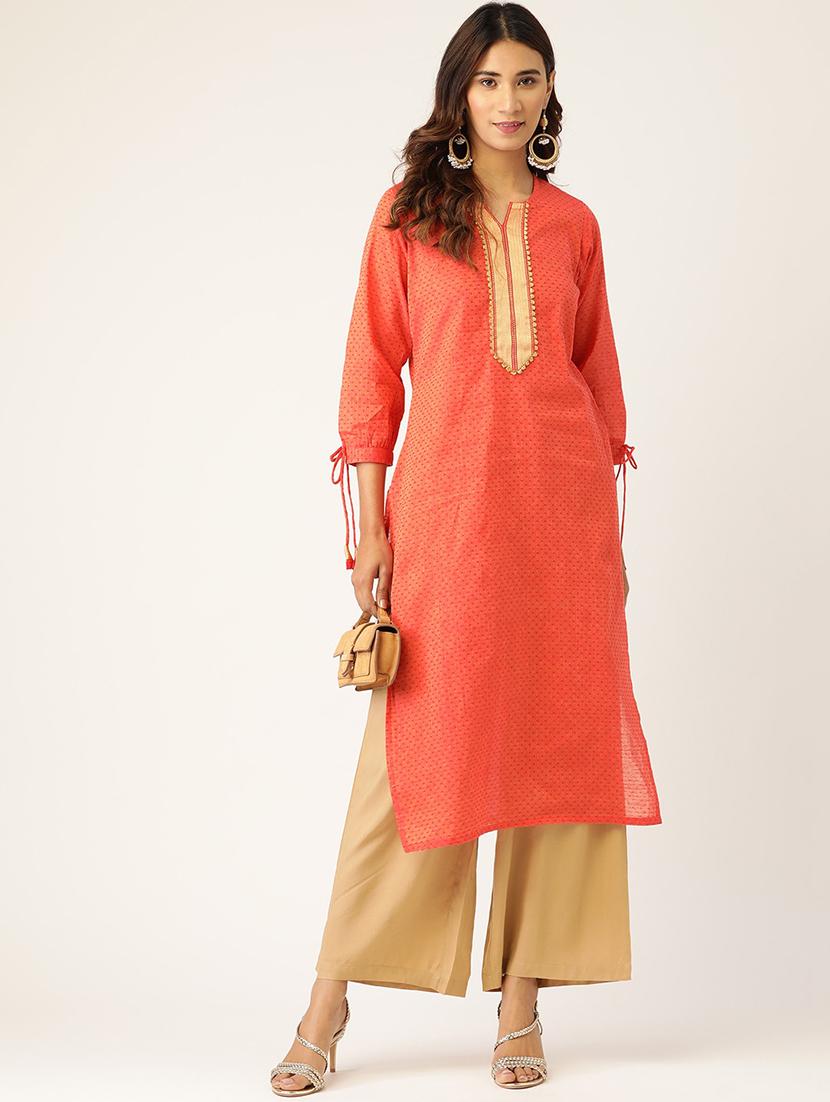 self design kurta palazzo set - 17827309 -  Standard Image - 1