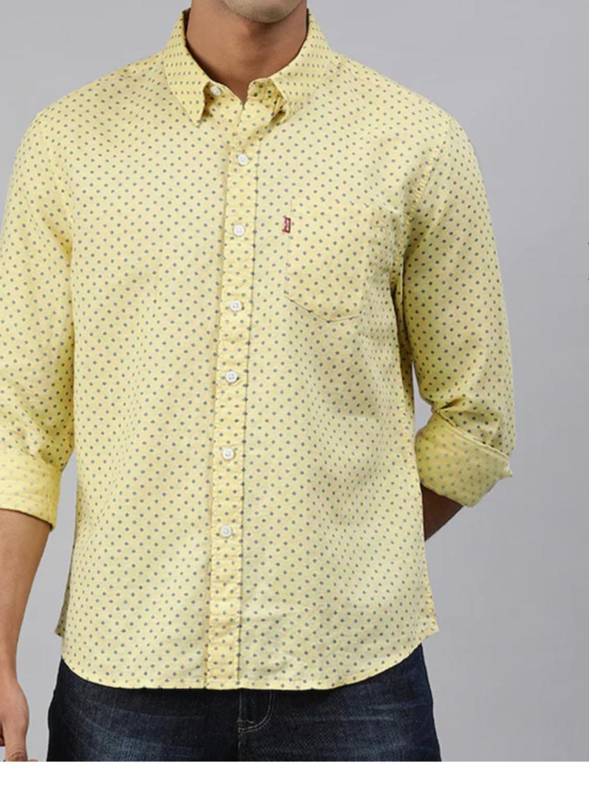 yellow cotton casual shirt - 17827609 - Standard Image - 1