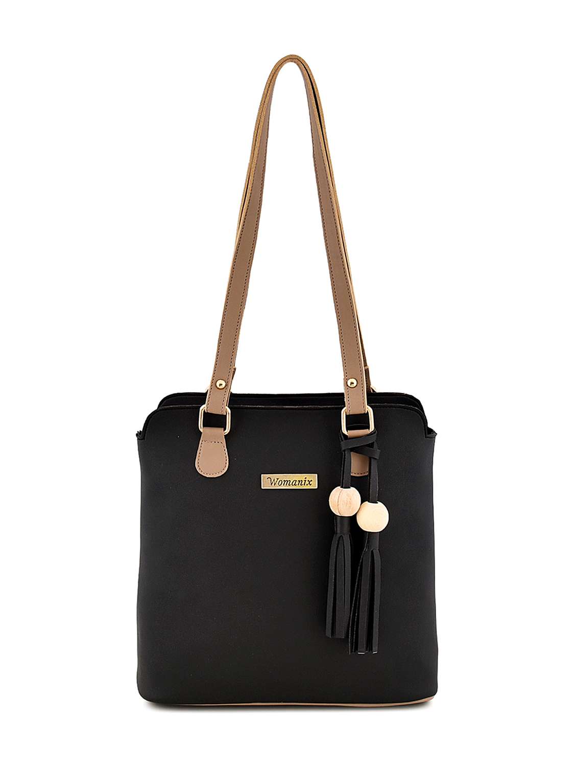 black leatherette (pu) handbag