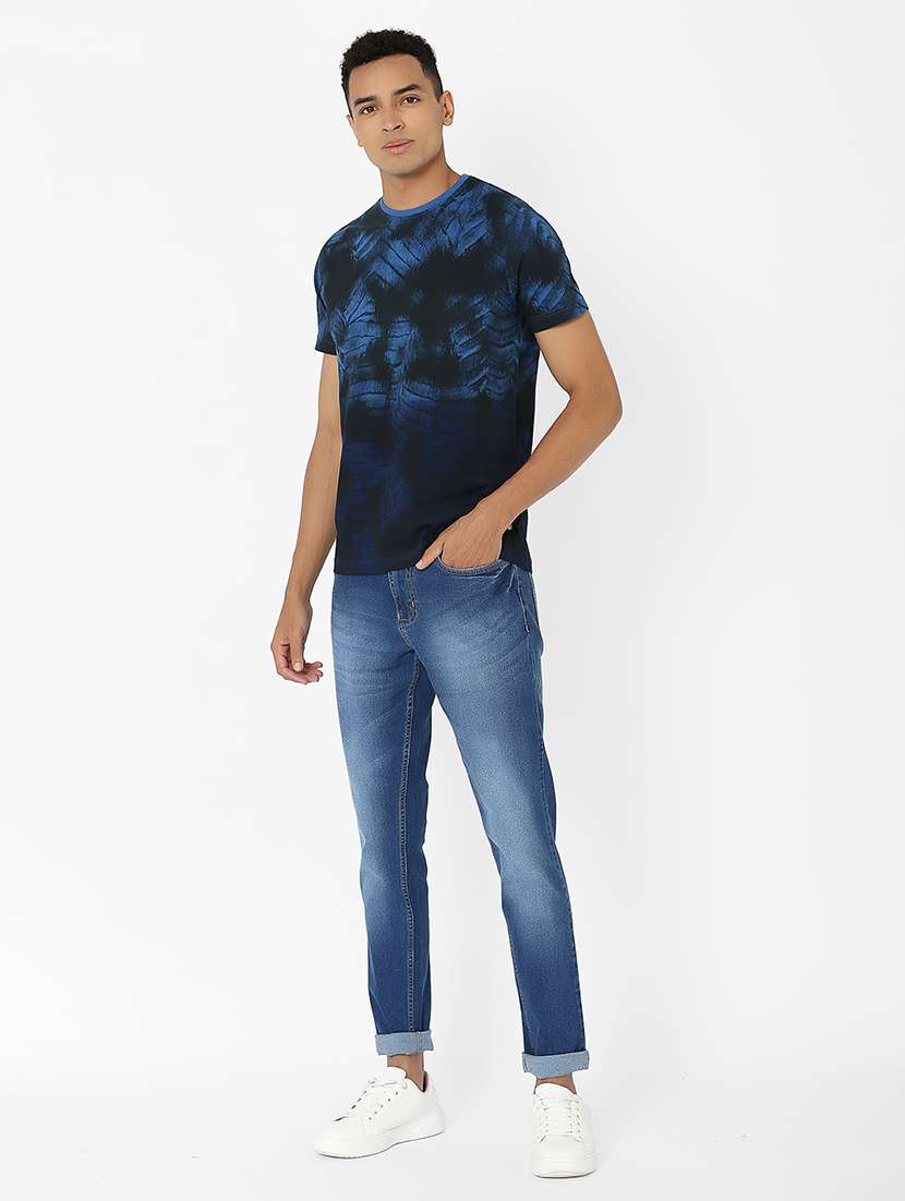 navy blue printed t-shirt - 17828124 -  Standard Image - 4