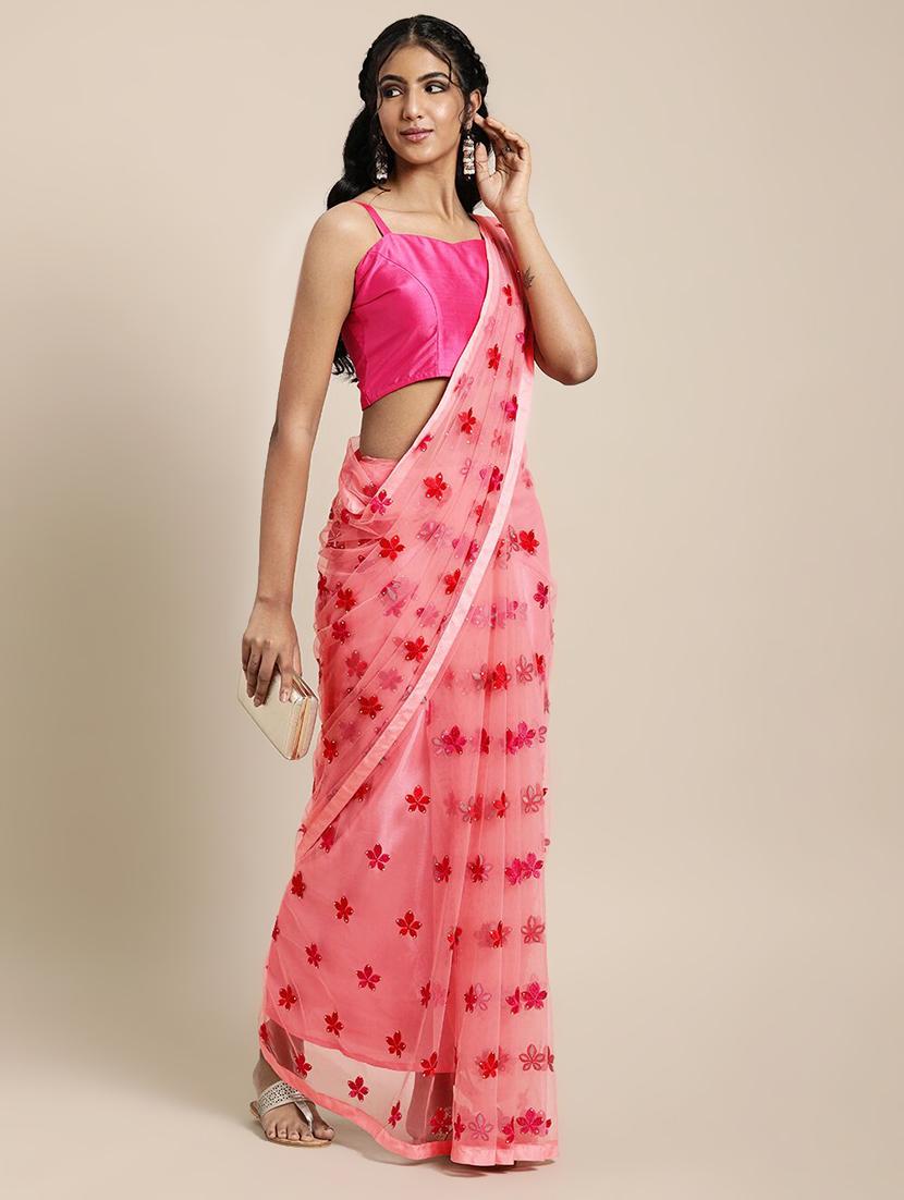 women's embroidered saree with blouse - 17828143 -  Zoom Image - 0