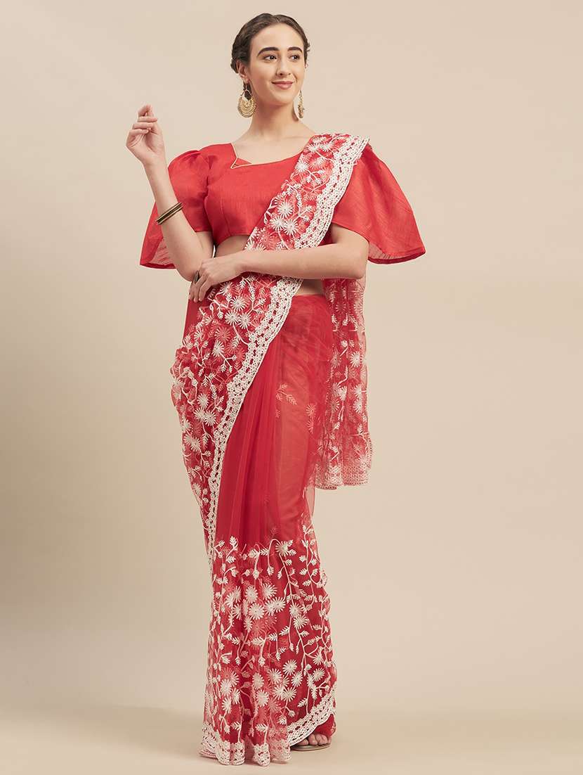 women's embroidered saree