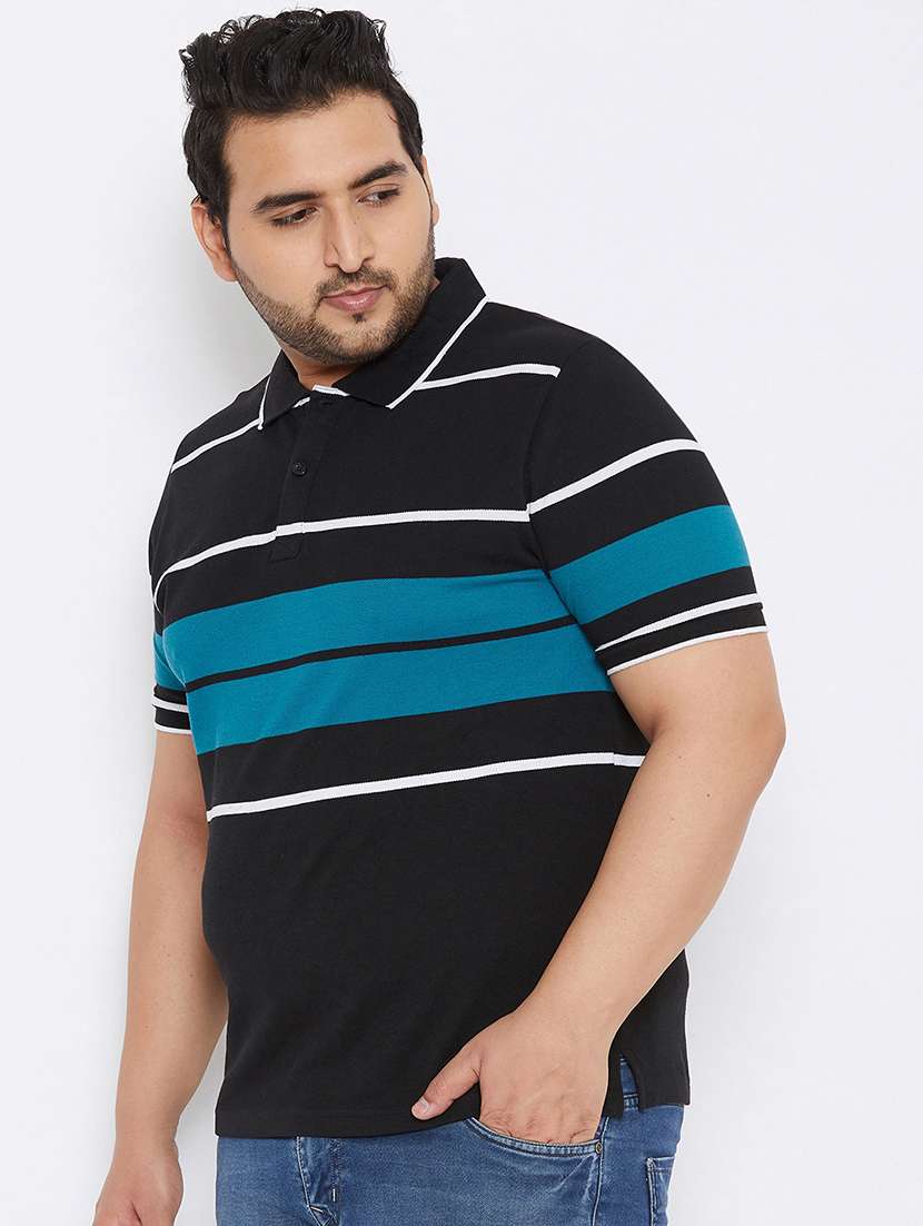 black striped polo t-shirt - 17828441 - Standard Image - 1