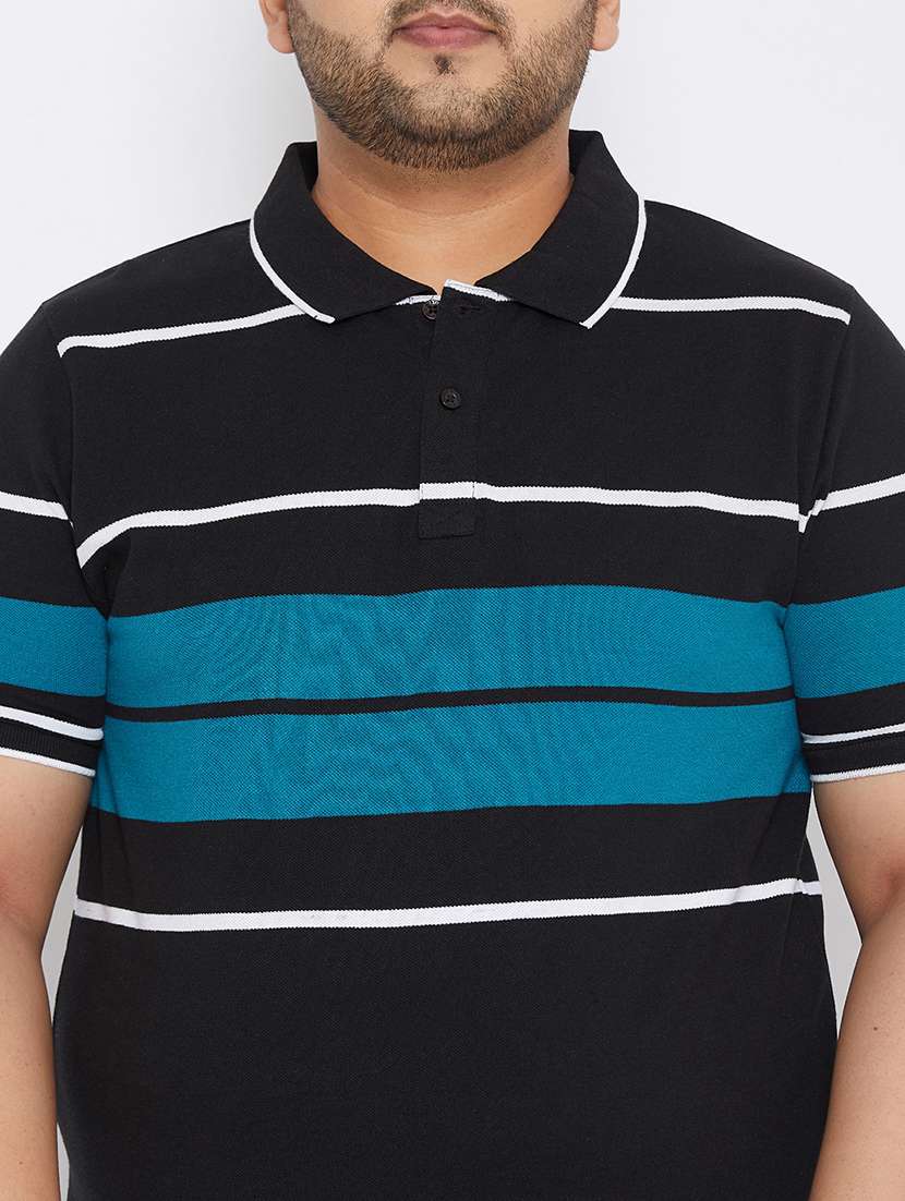 black striped polo t-shirt - 17828441 - Standard Image - 4