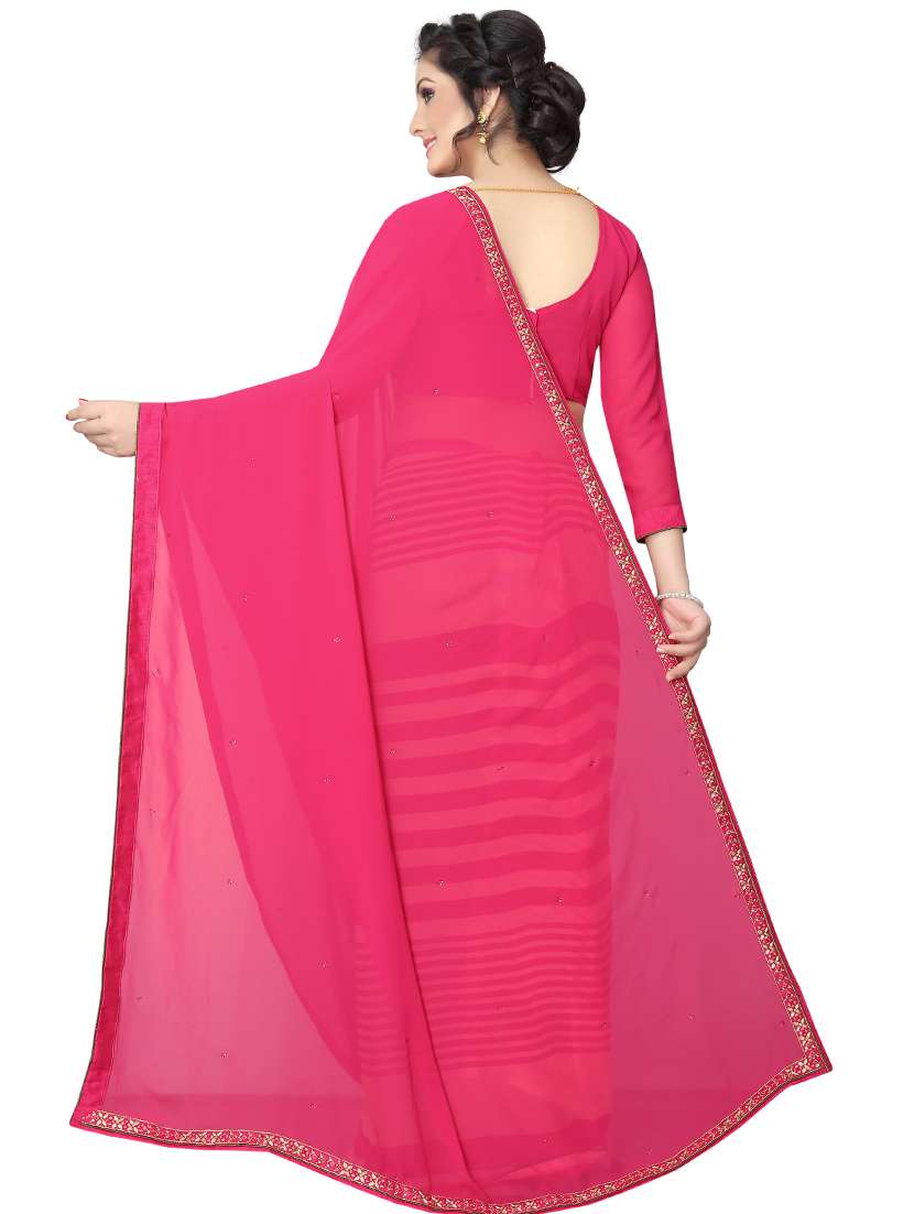 pink georgette half and half saree with blouse - 17828499 -  Standard Image - 1