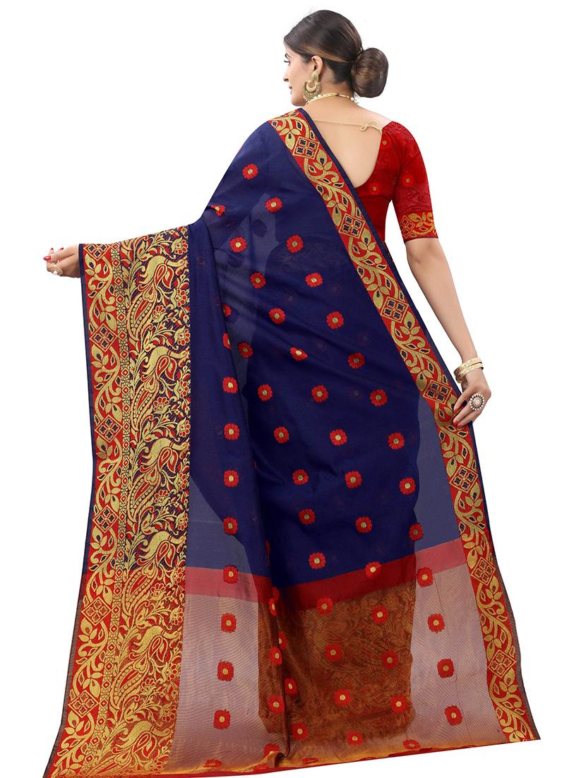 ethnic motifs chanderi saree with blouse - 17828699 -  Standard Image - 1