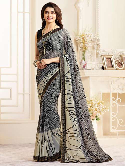 abstract printed saree with blouse - 17828709 -  Standard Image - 0