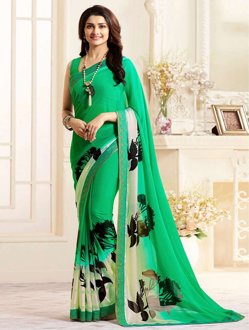 floral printed saree with blouse