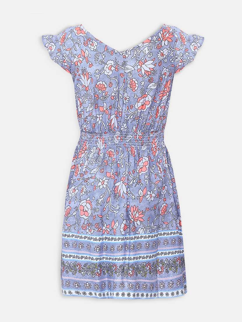 girls v neck short sleeves frock - 17829160 -  Standard Image - 1