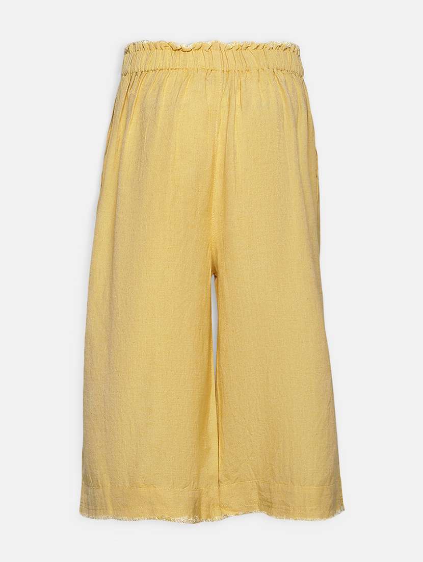 yellow solid casual trouser - 17829170 -  Standard Image - 1