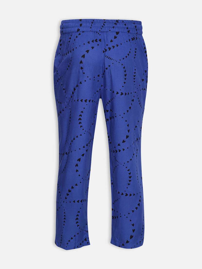 blue printed casual trouser - 17829188 -  Standard Image - 1