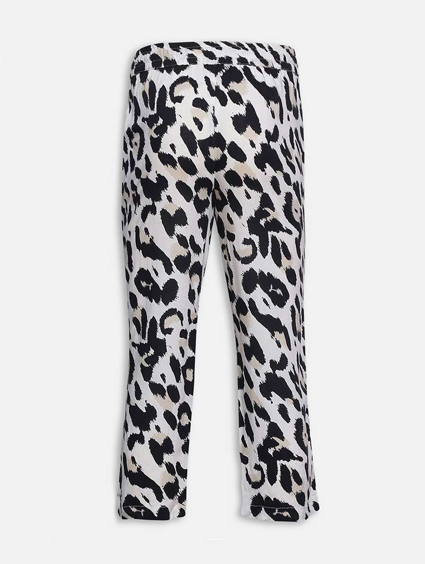 black animal printed casual trouser - 17829189 -  Standard Image - 1