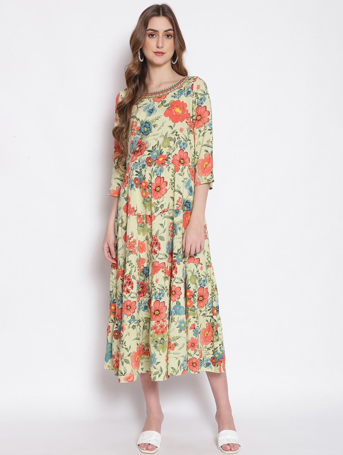 women's fit & flare floral dress - 17829209 - Standard Image - 1