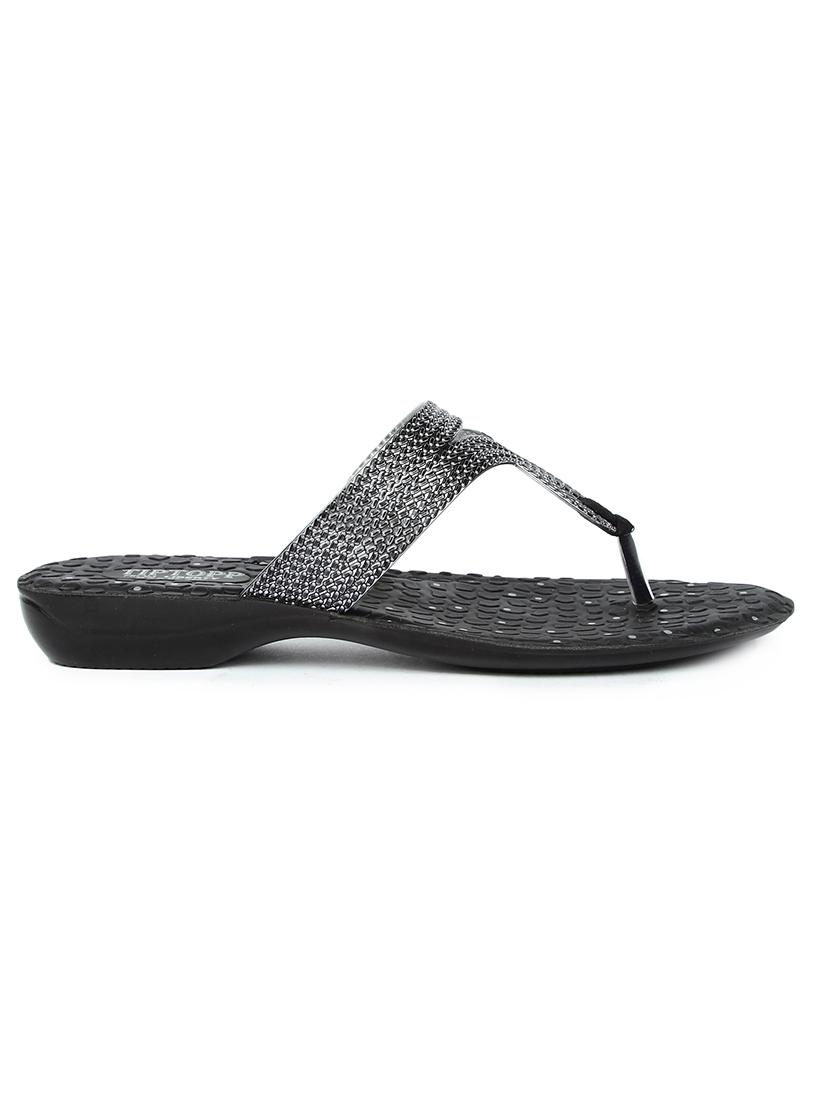 black pvc toe separator sandals - 17830169 - Standard Image - 1