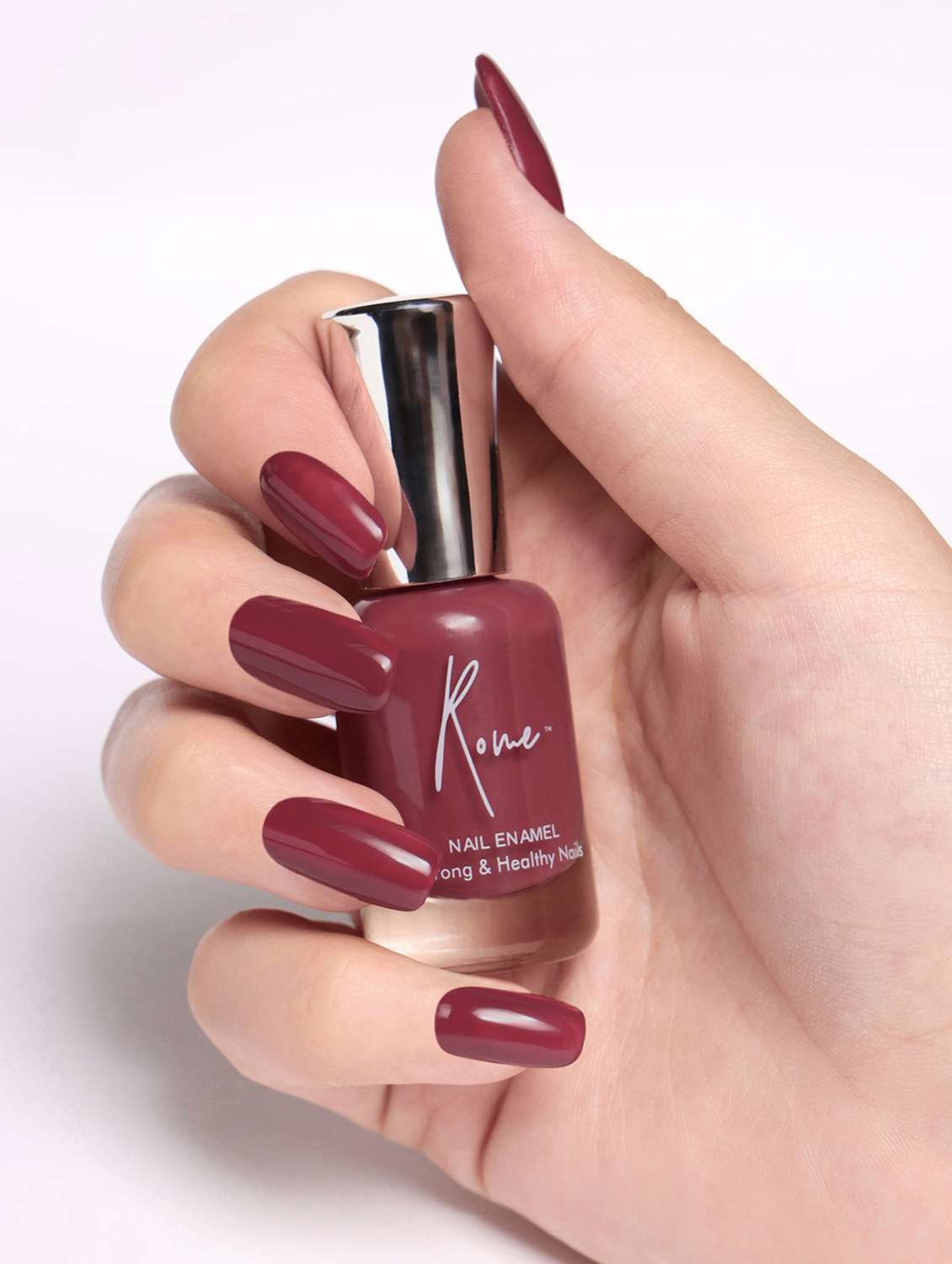Set Of 3 Strong & Healthy Nail Enamel (Punch Pink, Shimmer Blue & Rosewood)