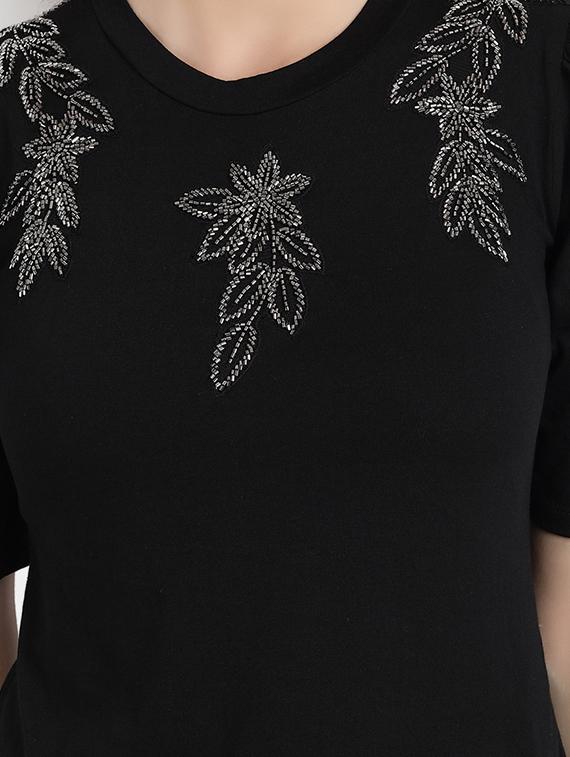 women's crop round neck top - 17832516 - Standard Image - 4
