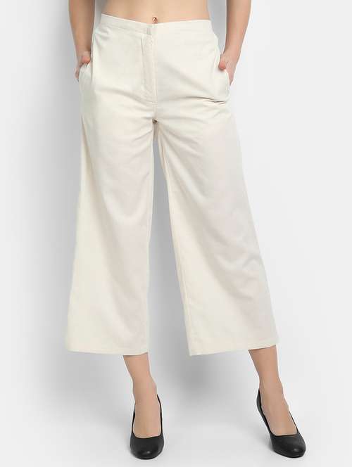 women solid mid rise culottes - 17832554 -  Standard Image - 0
