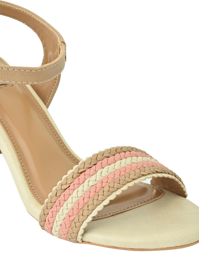beige synthetic back strap sandals - 17832561 - Standard Image - 4