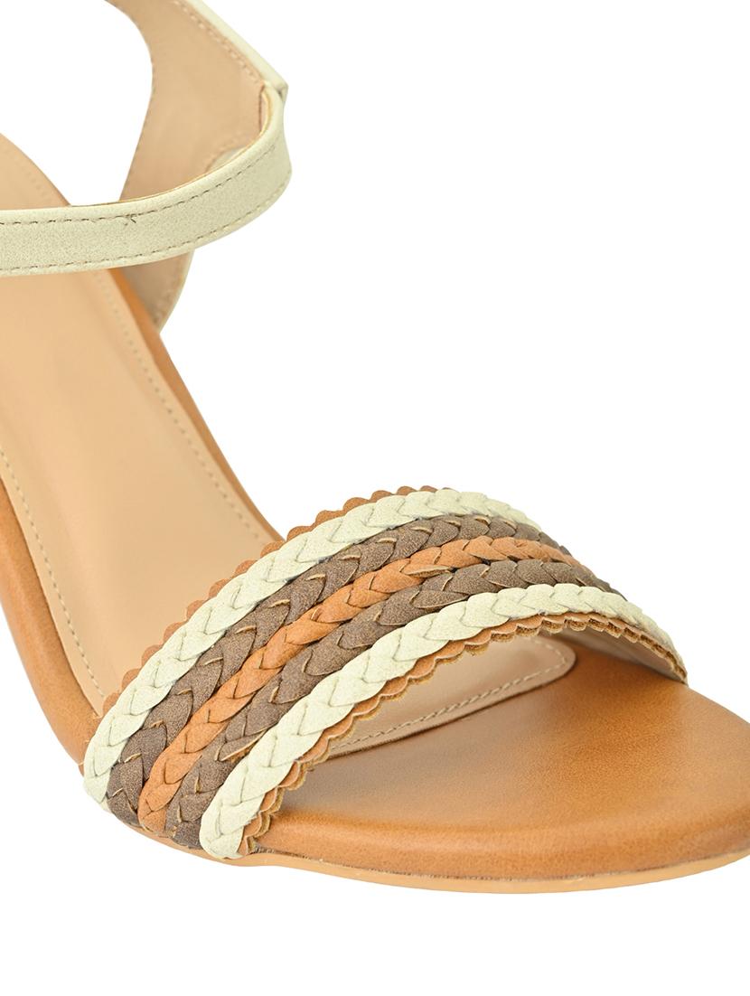 tan synthetic back strap sandals - 17832563 - Standard Image - 4