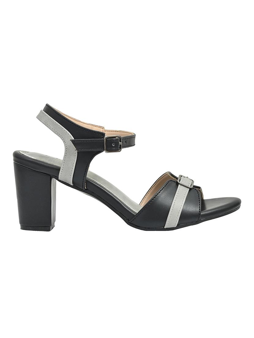 black synthetic back strap sandals - 17832566 -  Standard Image - 1