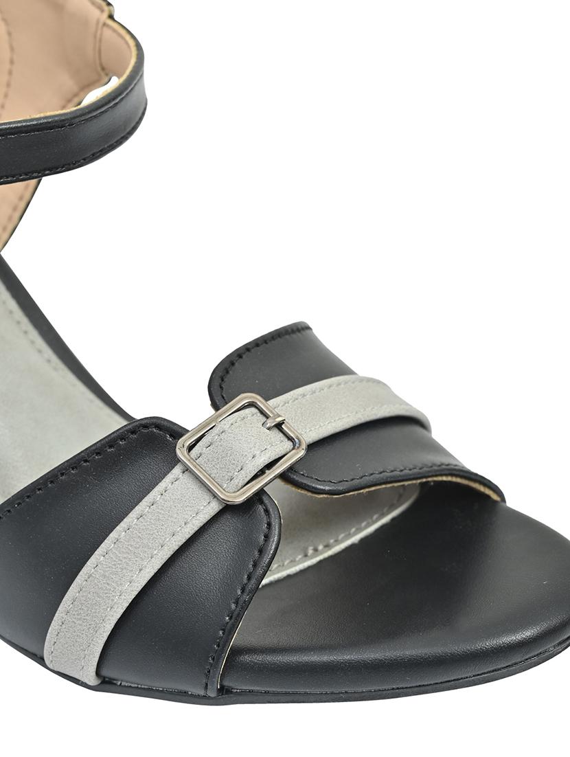 black synthetic back strap sandals - 17832566 - Standard Image - 4