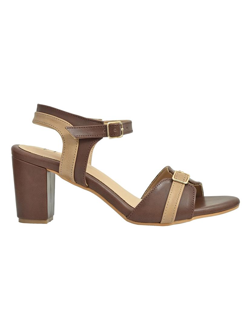 brown synthetic back strap sandals - 17832568 - Standard Image - 1