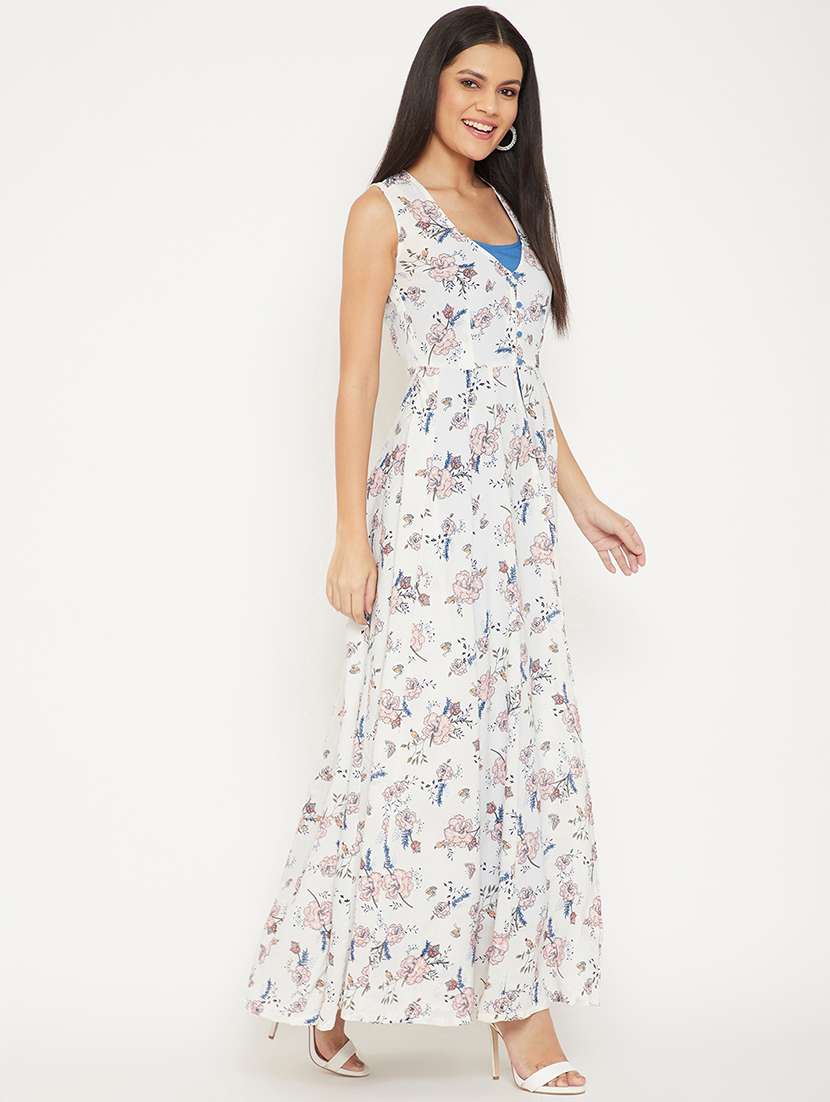 solid maxi dress with floral shrug - 17832654 -  Standard Image - 1