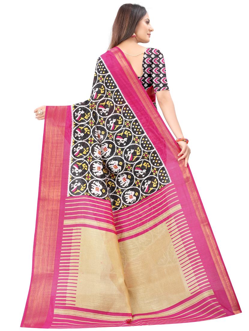 conversational printed saree with blouse - 17834334 - Standard Image - 1