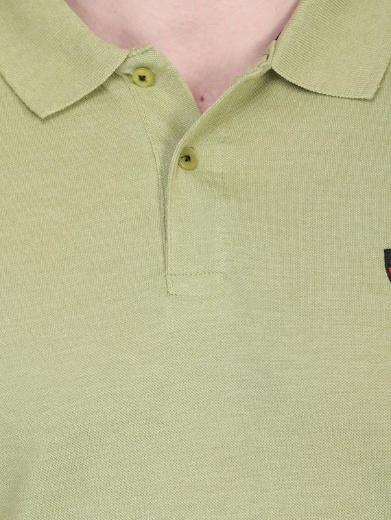 olive green solid polo t-shirt - 17834762 - Standard Image - 4