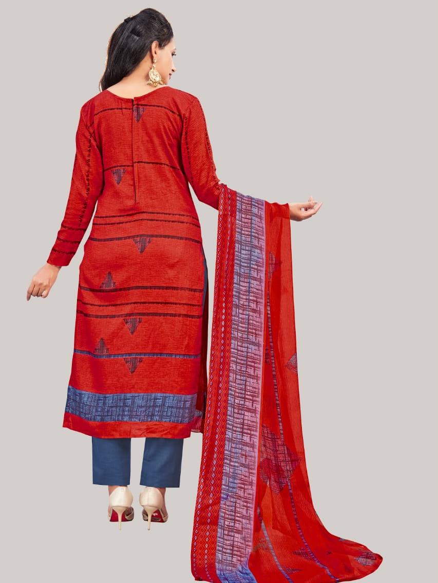 semi cotton printed unstitched suit - 17834790 - Standard Image - 1