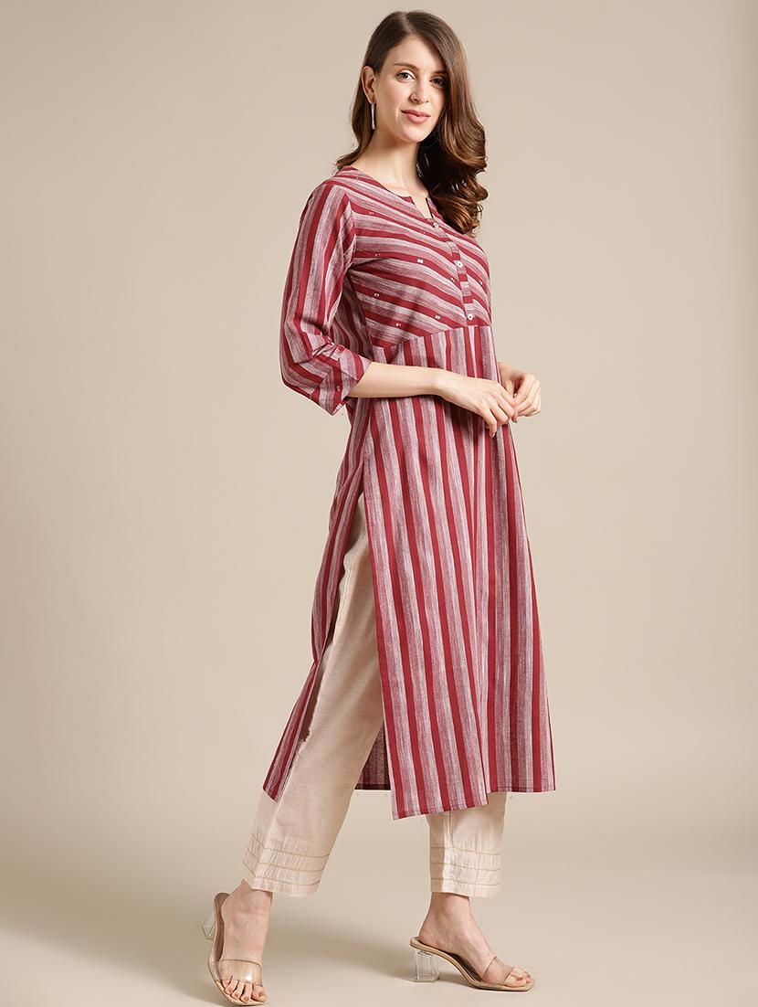 striped straight kurta - 17835619 - Standard Image - 1