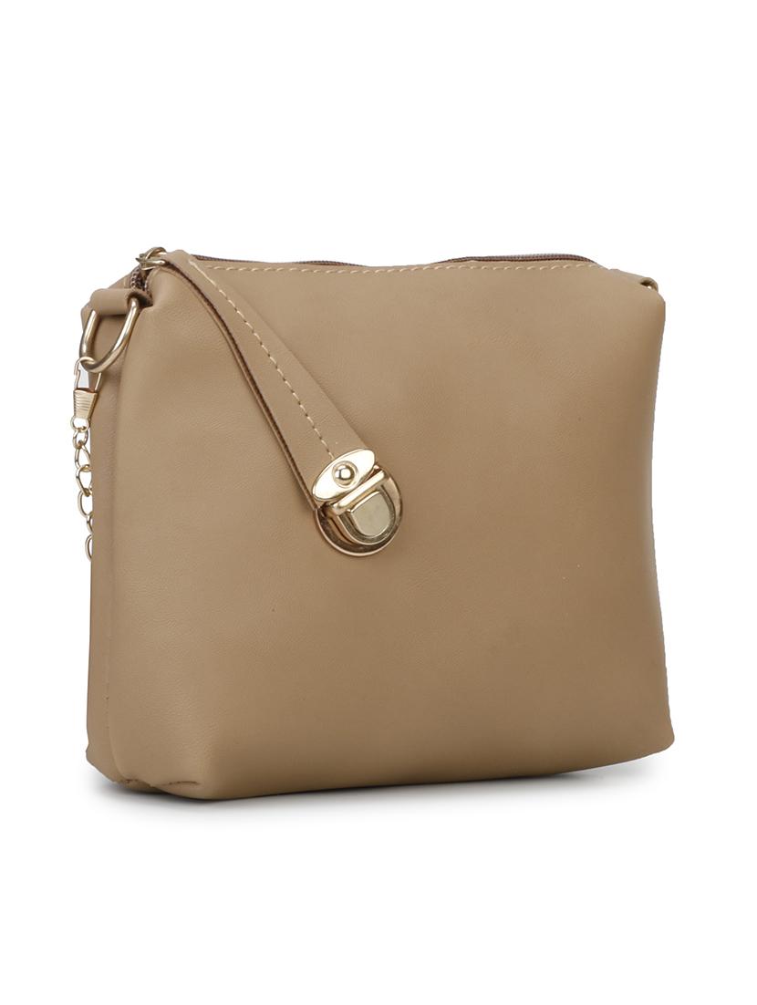 beige leatherette (pu) sling bag - 17836021 - Standard Image - 4