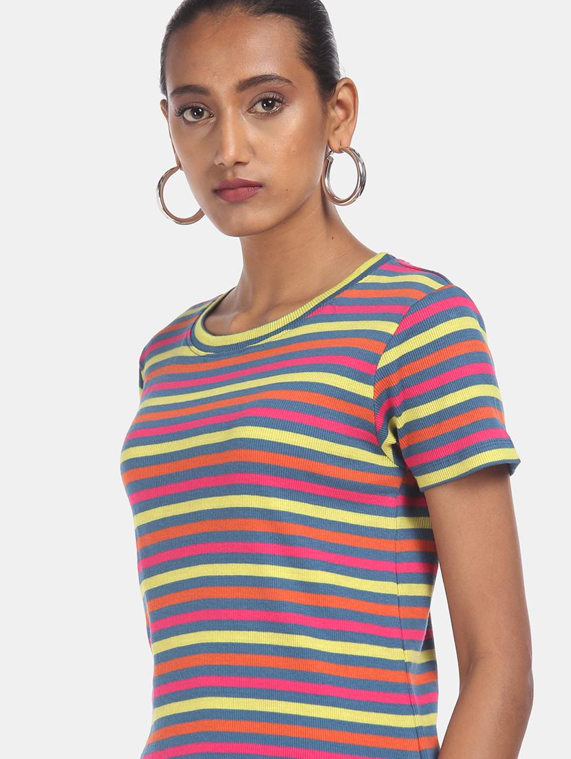 round neck striped tee - 17836760 - Standard Image - 4