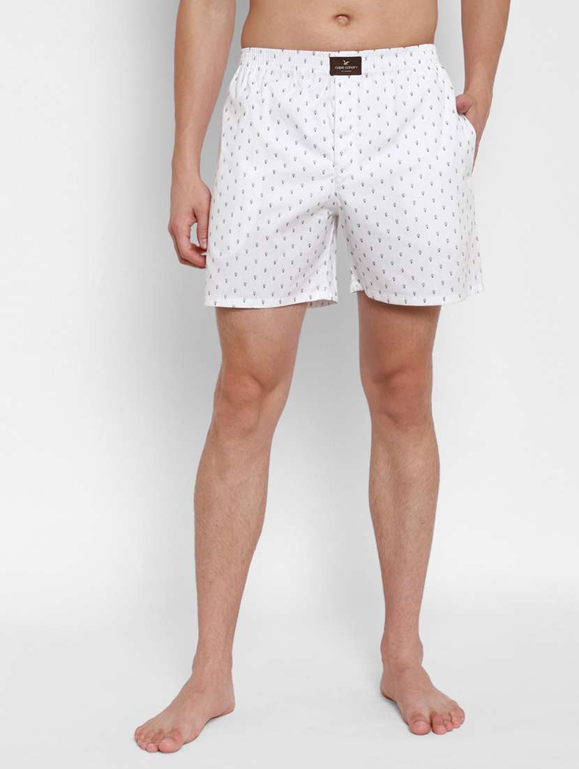 white printed boxer