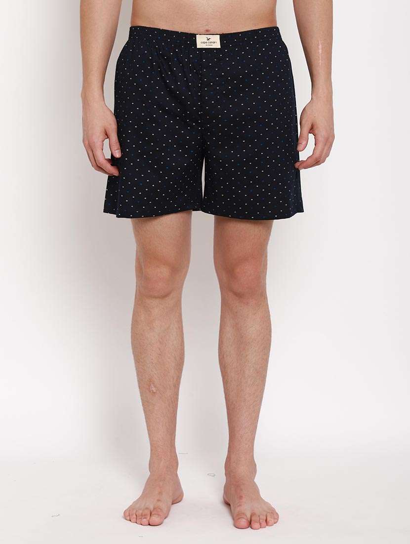navy blue printed boxer
