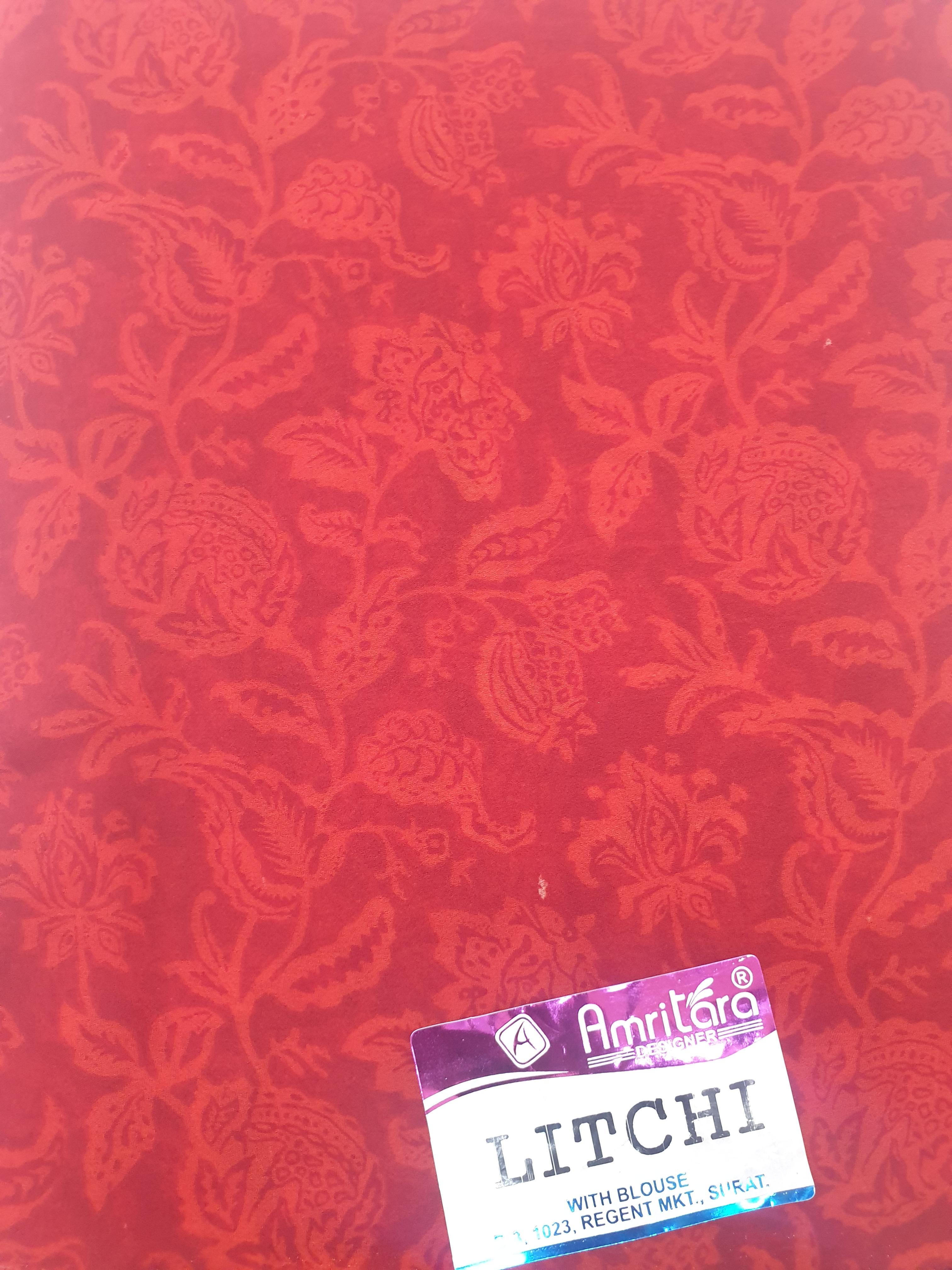 red georgette saree - 17837156 - Standard Image - 1