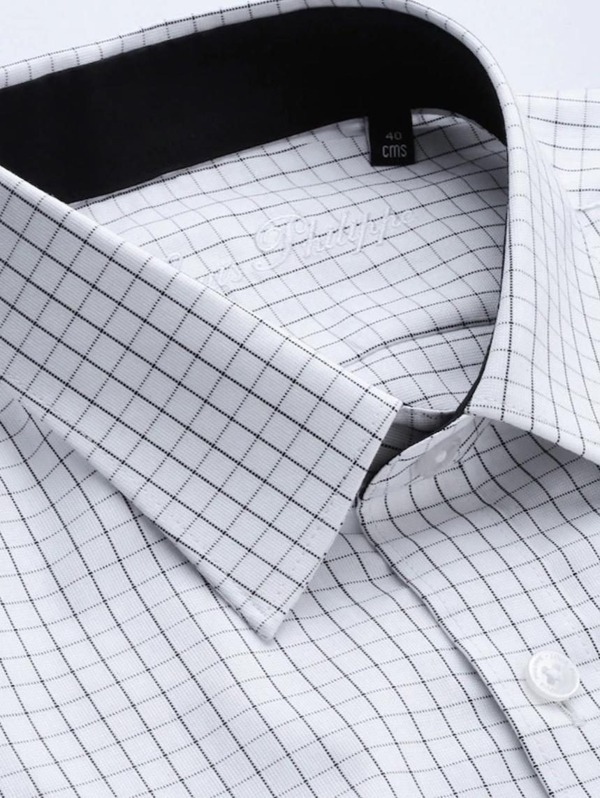 white cottonblend formal shirt - 17837247 - Standard Image - 1