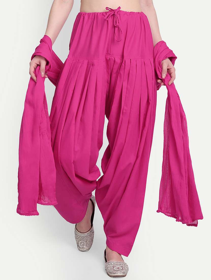 pink cotton patiyala salwars