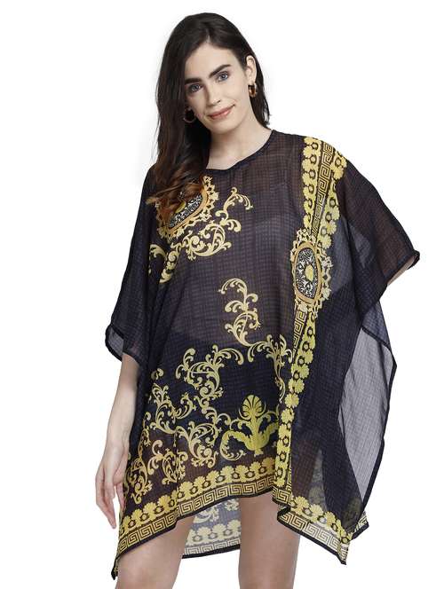 v-neck printed kaftan dress - 17837770 - Standard Image - 0