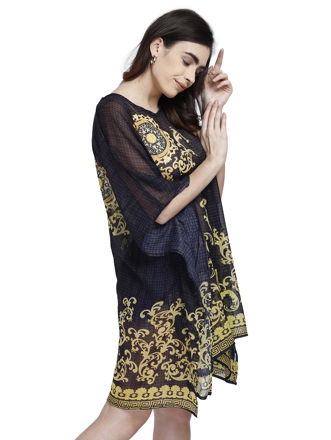 v-neck printed kaftan dress - 17837770 - Standard Image - 1